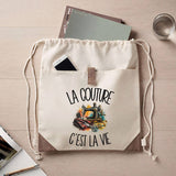 Sac à Dos avec Pochette Avant Beige La couture c'est la vie
