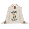Sac à Dos avec Pochette Avant Beige La harpe c'est la vie