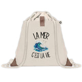 Sac à Dos avec Pochette Avant Beige La mer c'est la vie