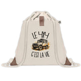 Sac à Dos avec Pochette Avant Beige Le 4x4 c'est la vie