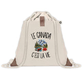 Sac à Dos avec Pochette Avant Beige Le Canada c'est la vie