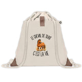 Sac à Dos avec Pochette Avant Beige Le cheval de trait c'est la vie