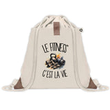 Sac à Dos avec Pochette Avant Beige Le fitness c'est la vie