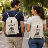 Sac à Dos avec Pochette Avant Beige Le fitness c'est la vie