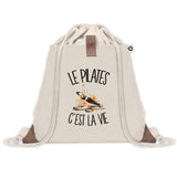 Sac à Dos avec Pochette Avant Beige Le pilates c'est la vie