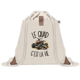 Sac à Dos avec Pochette Avant Beige Le quad c'est la vie