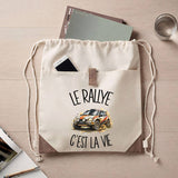 Sac à Dos avec Pochette Avant Beige Le rallye c'est la vie