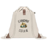 Sac à Dos avec Pochette Avant Beige Le rangement c'est la vie