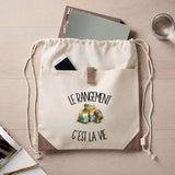 Sac à Dos avec Pochette Avant Beige Le rangement c'est la vie