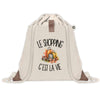 Sac à Dos avec Pochette Avant Beige Le shopping c'est la vie