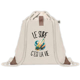 Sac à Dos avec Pochette Avant Beige Le surf c'est la vie