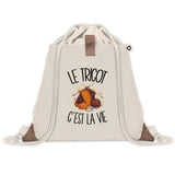 Sac à Dos avec Pochette Avant Beige Le tricot c'est la vie