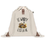 Sac à Dos avec Pochette Avant Beige Le whisky c'est la vie