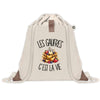 Sac à Dos avec Pochette Avant Beige Les gaufres c'est la vie