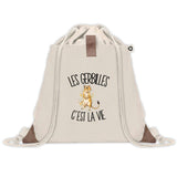 Sac à Dos avec Pochette Avant Beige Les gerbilles c'est la vie