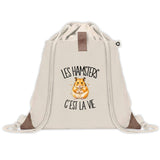 Sac à Dos avec Pochette Avant Beige Les hamsters c'est la vie