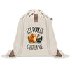 Sac à Dos avec Pochette Avant Beige Les poules c'est la vie