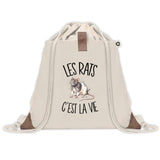 Sac à Dos avec Pochette Avant Beige Les rats c'est la vie