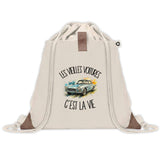Sac à Dos avec Pochette Avant Beige Les vieilles voitures c'est la vie