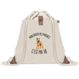 Sac à Dos avec Pochette Avant Beige Mon Berger des Pyrénées c'est ma vie