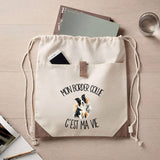 Sac à Dos avec Pochette Avant Beige Mon Border Collie c'est ma vie