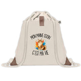Sac à Dos avec Pochette Avant Beige Mon Maine Coon c'est ma vie