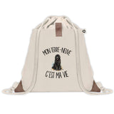 Sac à Dos avec Pochette Avant Beige Mon Terre-Neuve c'est ma vie