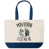 Grand Sac Cabas Fond Bleu Mon Bobtail c'est ma vie