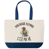 Grand Sac Cabas Fond Bleu Mon Braque Allemand c'est ma vie