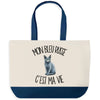 Grand Sac Cabas Fond Bleu Mon Bleu Russe c'est ma vie