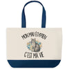 Grand Sac Cabas Fond Bleu Mon Mau Égyptien c'est ma vie
