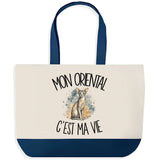 Grand Sac Cabas Fond Bleu Mon Oriental c'est ma vie