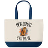 Grand Sac Cabas Fond Bleu Mon Somali c'est ma vie