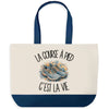 Grand Sac Cabas Fond Bleu La course à pied c'est la vie