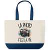 Grand Sac Cabas Fond Bleu La photo c'est la vie