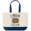 Grand Sac Cabas Fond Bleu Le bricolage c'est la vie