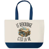 Grand Sac Cabas Fond Bleu Le reboutage c'est la vie