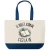 Grand Sac Cabas Fond Bleu Le bullet journal c'est la vie