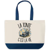 Grand Sac Cabas Fond Bleu La tonte c'est la vie