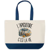 Grand Sac Cabas Fond Bleu L'apiculture c'est la vie