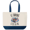 Grand Sac Cabas Fond Bleu Le curling c'est la vie