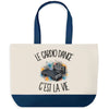 Grand Sac Cabas Fond Bleu Le cardio dance c'est la vie