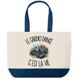 Grand Sac Cabas Fond Bleu Le cardio dance c'est la vie