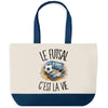 Grand Sac Cabas Fond Bleu Le futsal c'est la vie