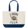 Grand Sac Cabas Fond Bleu Le baseball c'est la vie