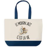 Grand Sac Cabas Fond Bleu Le modern jazz c'est la vie