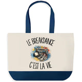 Grand Sac Cabas Fond Bleu Le breakdance c'est la vie