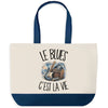 Grand Sac Cabas Fond Bleu Le blues c'est la vie