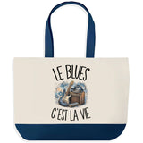 Grand Sac Cabas Fond Bleu Le blues c'est la vie
