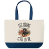 Grand Sac Cabas Fond Bleu Les férias c'est la vie